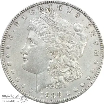 سکه یک دلار 1886 مورگان - EF45 - آمریکا