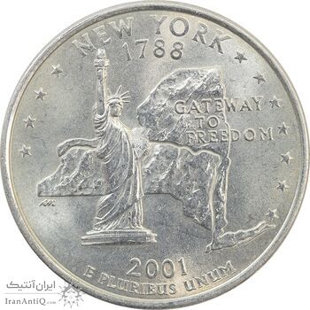 سکه کوارتر دلار 2001D ایالتی (نیویورک) - MS62 - آمریکا