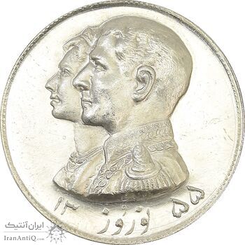 مدال نقره نوروز 1355 چوگان - MS63 - محمد رضا شاه مدال نقره نوروز 1355 چوگان - MS63 - محمد رضا شاه