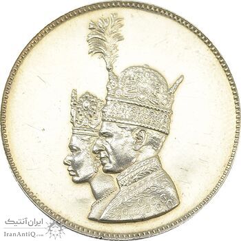 مدال یادبود نقره جشن تاجگذاری 1346 - EF45 - محمد رضا شاه