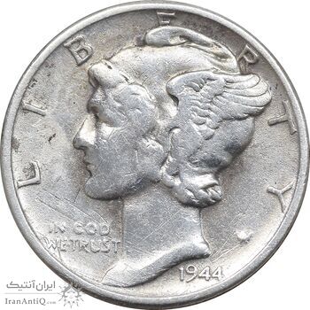 سکه 1 دایم 1944 مرکوری - EF40 - آمریکا