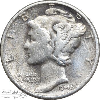 سکه 1 دایم 1945 مرکوری - EF40 - آمریکا