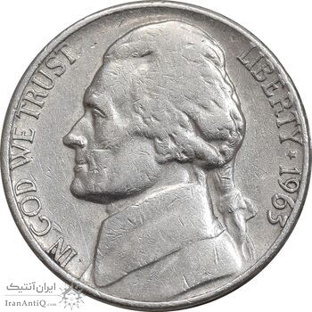 سکه 5 سنت 1963D جفرسون - EF40 - آمریکا