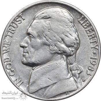 سکه 5 سنت 1983D جفرسون - EF40 - آمریکا