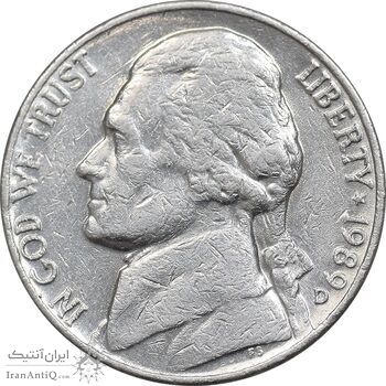 سکه 5 سنت 1989D جفرسون - EF40 - آمریکا