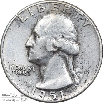 سکه کوارتر دلار 1951 واشنگتن - EF40 - آمریکا سکه کوارتر دلار 1951 واشنگتن - EF40 - آمریکا