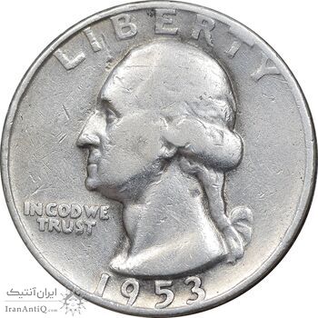 سکه کوارتر دلار 1953D واشنگتن - EF40 - آمریکا سکه کوارتر دلار 1953D واشنگتن - EF40 - آمریکا