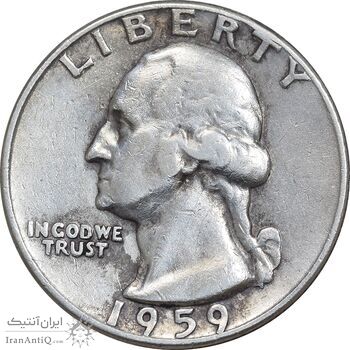 سکه کوارتر دلار 1959D واشنگتن - EF40 - آمریکا سکه کوارتر دلار 1959D واشنگتن - EF40 - آمریکا