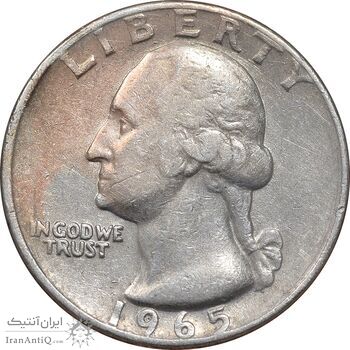 سکه کوارتر دلار 1965 واشنگتن - EF40 - آمریکا سکه کوارتر دلار 1965 واشنگتن - EF40 - آمریکا