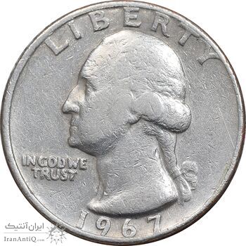 سکه کوارتر دلار 1967 واشنگتن - EF40 - آمریکا سکه کوارتر دلار 1967 واشنگتن - EF40 - آمریکا