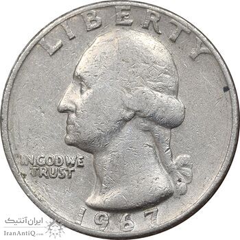 سکه کوارتر دلار 1967 واشنگتن - EF40 - آمریکا سکه کوارتر دلار 1967 واشنگتن - EF40 - آمریکا