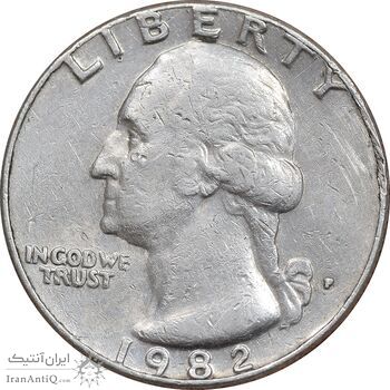 سکه کوارتر دلار 1982 واشنگتن - EF40 - آمریکا