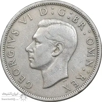 سکه 1/2 کرون 1947 جرج ششم - EF40 - انگلستان