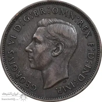 سکه 1 پنی 1937 جرج ششم - EF40 - انگلستان