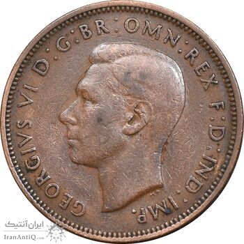 سکه 1/2 پنی 1944 جرج ششم - EF40 - انگلستان