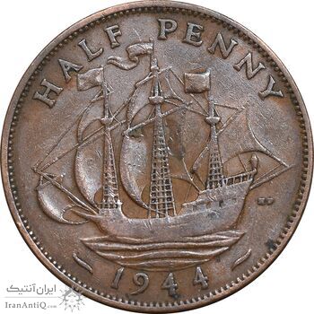 سکه 1/2 پنی 1944 جرج ششم - EF40 - انگلستان