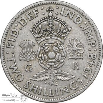 سکه 2 شیلینگ 1948 جرج ششم - EF45 - انگلستان