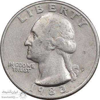 سکه کوارتر دلار 1983P واشنگتن - EF45 - آمریکا