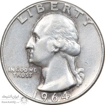 سکه کوارتر دلار 1964D واشنگتن - EF45 - آمریکا سکه کوارتر دلار 1964D واشنگتن - EF45 - آمریکا