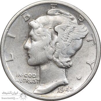 سکه 1 دایم 1942 مرکوری - EF45 - آمریکا