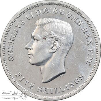 سکه 5 شیلینگ 1951 جرج ششم - AU55 - انگلستان