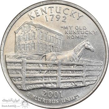 سکه کوارتر دلار 2001D ایالتی - کنتاکی - AU58 - آمریکا