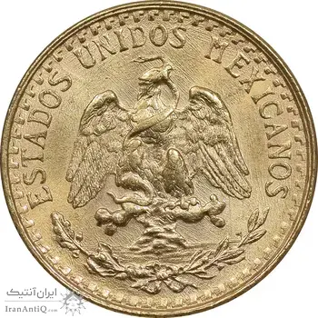 سکه طلا 2 پزو نشان قدیم مکزیک 1945 - MS63 - مکزیک
