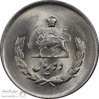 سکه 2 ریال 1334 مصدقی - MS65 - محمد رضا شاه