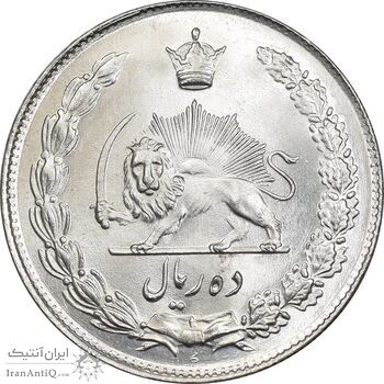سکه 10 ریال 1343 - نازک - MS66 - محمد رضا شاه