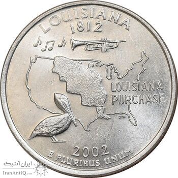 سکه کوارتر دلار 2002D ایالتی - لوئیزیانا - MS62 - آمریکا