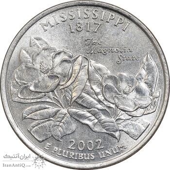 سکه کوارتر دلار 2002P ایالتی - میسیسیپی - MS63 - آمریکا
