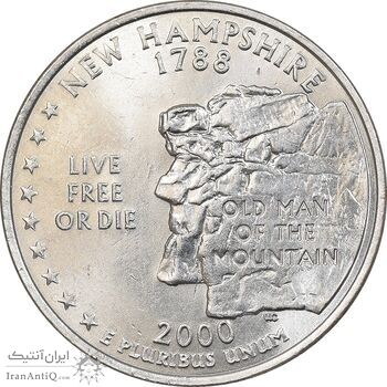 سکه کوارتر دلار 2000D ایالتی - نیوهمشایر - MS63 - آمریکا