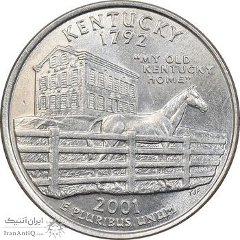 سکه کوارتر دلار 2001D ایالتی - کنتاکی - MS63 - آمریکا