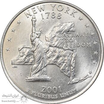 سکه کوارتر دلار 2001D ایالتی - نیویورک - MS63 - آمریکا