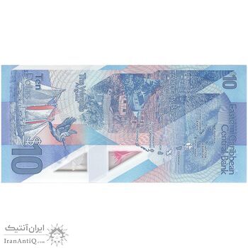 اسکناس 10 دلار بدون تاریخ (2019) الیزابت دوم - تک - UNC65 - حوزه کارائیب شرقی