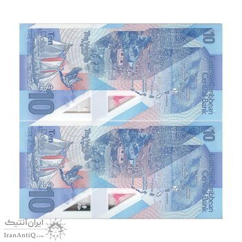 اسکناس 10 دلار بدون تاریخ (2019) الیزابت دوم - جفت - UNC65 - حوزه کارائیب شرقی