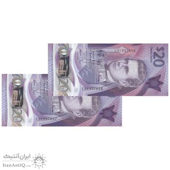 اسکناس 20 دلار 2022 جمهوری - جفت - UNC65 - باربادوس
