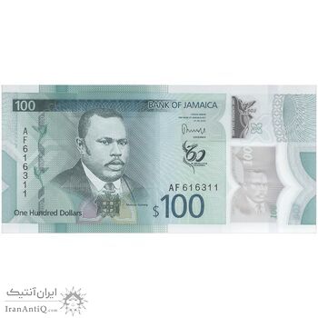 اسکناس 100 دلار 2022 الیزابت دوم - تک - UNC65 - جامائیکا