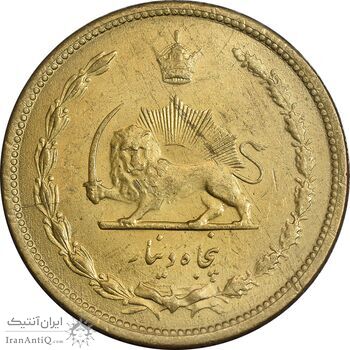 سکه 50 دینار 1322/1 برنز - سورشارژ تاریخ - MS61 - محمد رضا شاه