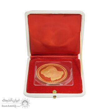 مدال طلا مادر والا 2535 - دو رخ - با پلمپ و جعبه - 30 گرمی - PF67 - محمد رضا شاه