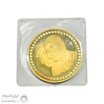 مدال طلا مادر والا 2535 - دو رخ - با پلمپ و جعبه - 30 گرمی - PF67 - محمد رضا شاه