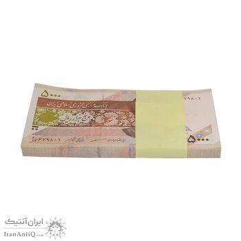 بسته اسکناس 5000 ریال امام (مظاهری - شیبانی) - UNC - جمهوری اسلامی