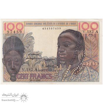 اسکناس 100 فرانک 1961 اتحادیه فرانسه - تک - UNC63 - آفریقای غربی فرانسه