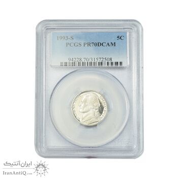 سکه 5 سنت 1993S جفرسون - PF70 - آمریکا