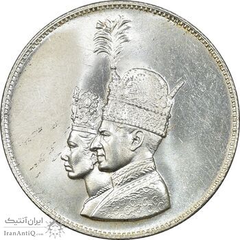 مدال نقره جشن تاجگذاری 1346 - MS62 - محمد رضا شاه