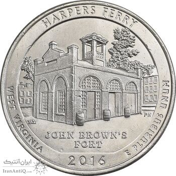 سکه کوارتر دلار 2016P پارک ملی تاریخی هارپرز فری - AU - آمریکا