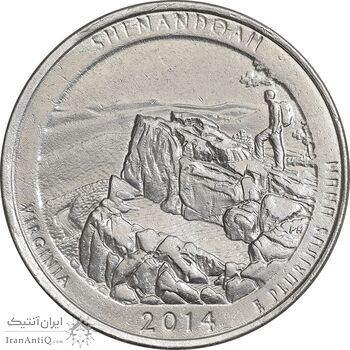 سکه کوارتر دلار 2014P پارک ملی شناندوا - AU55 - آمریکا