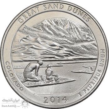 سکه کوارتر دلار 2014P پارک ملی تل‌ماسه‌های بزرگ - AU58 - آمریکا