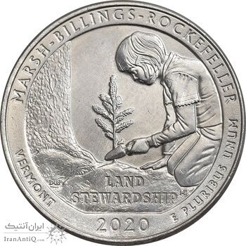 سکه کوارتر دلار 2020P پارک ملی تاریخی مارش بیلینگز راکفلر - AU - آمریکا