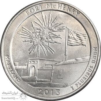سکه کوارتر دلار 2013P قلعه‌ تاریخی فورت مک‌ هنری - AU - آمریکا